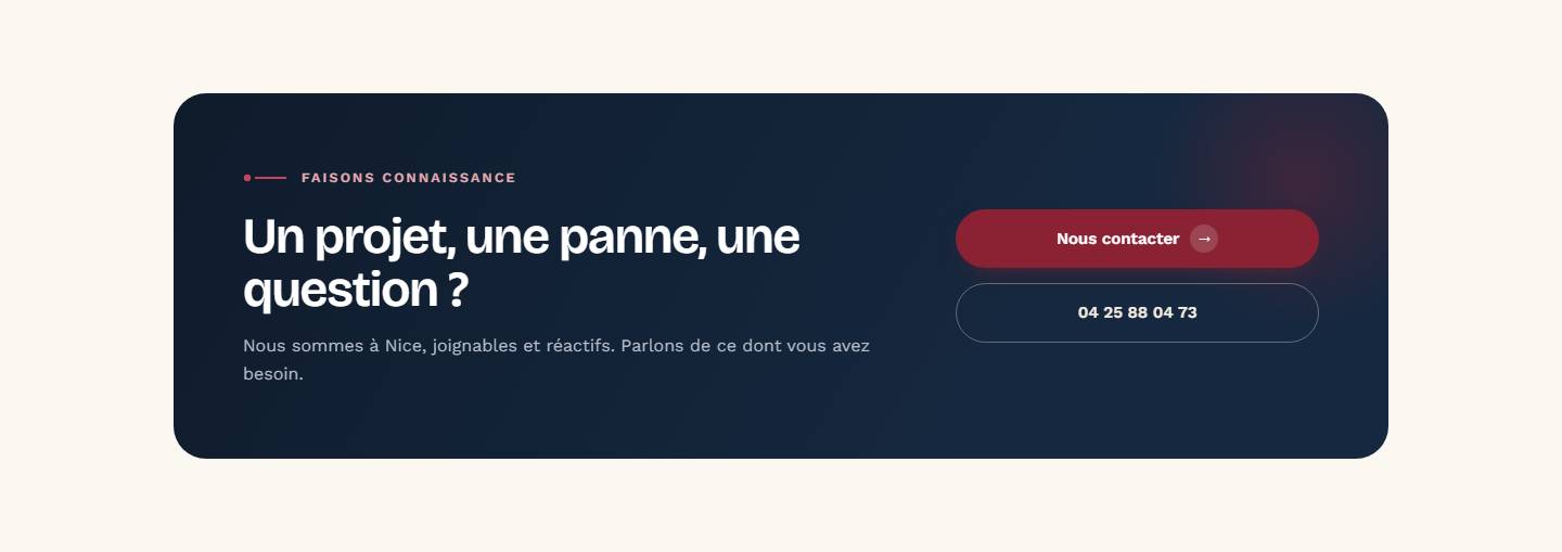 section — Un projet, une panne, une question ?