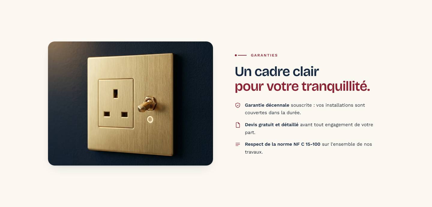 section — Un cadre clairpour votre tranquillité.