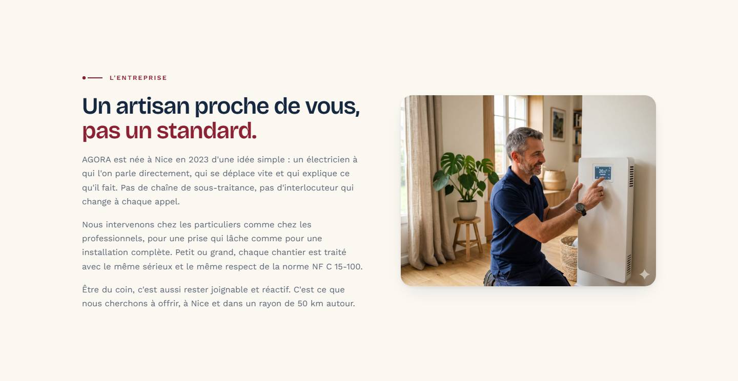 section — Un artisan proche de vous,pas un standard.