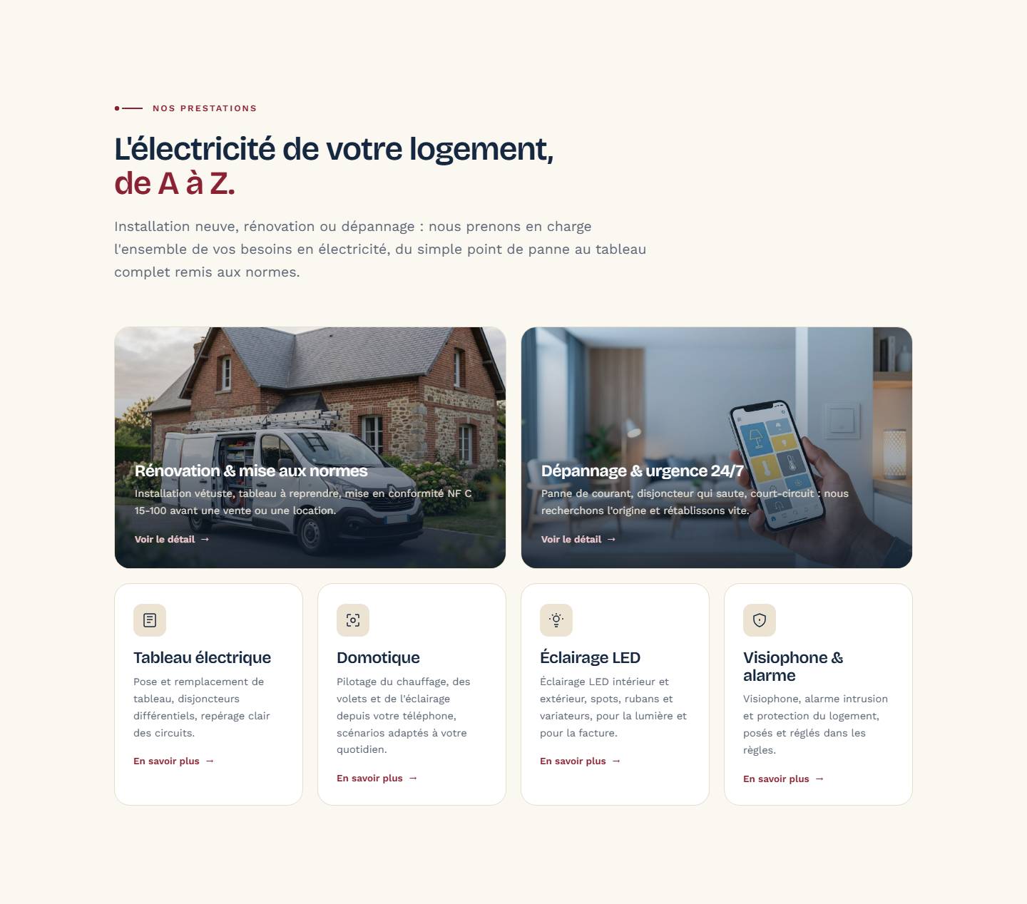 services — L'électricité de votre logement,de A à Z.