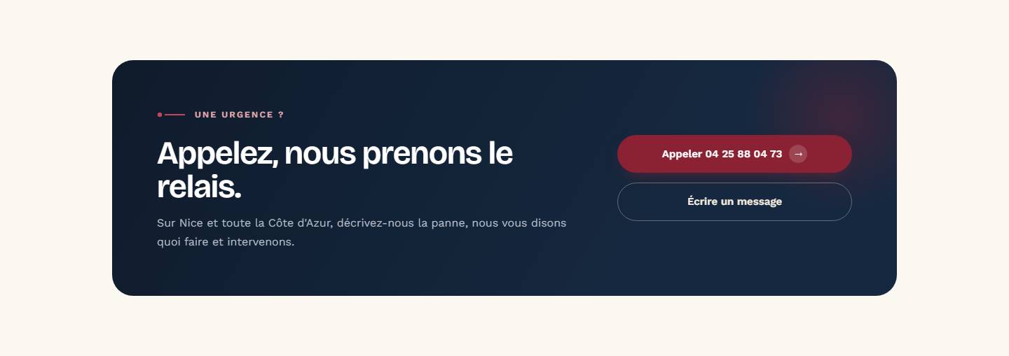 section — Appelez, nous prenons le relais.