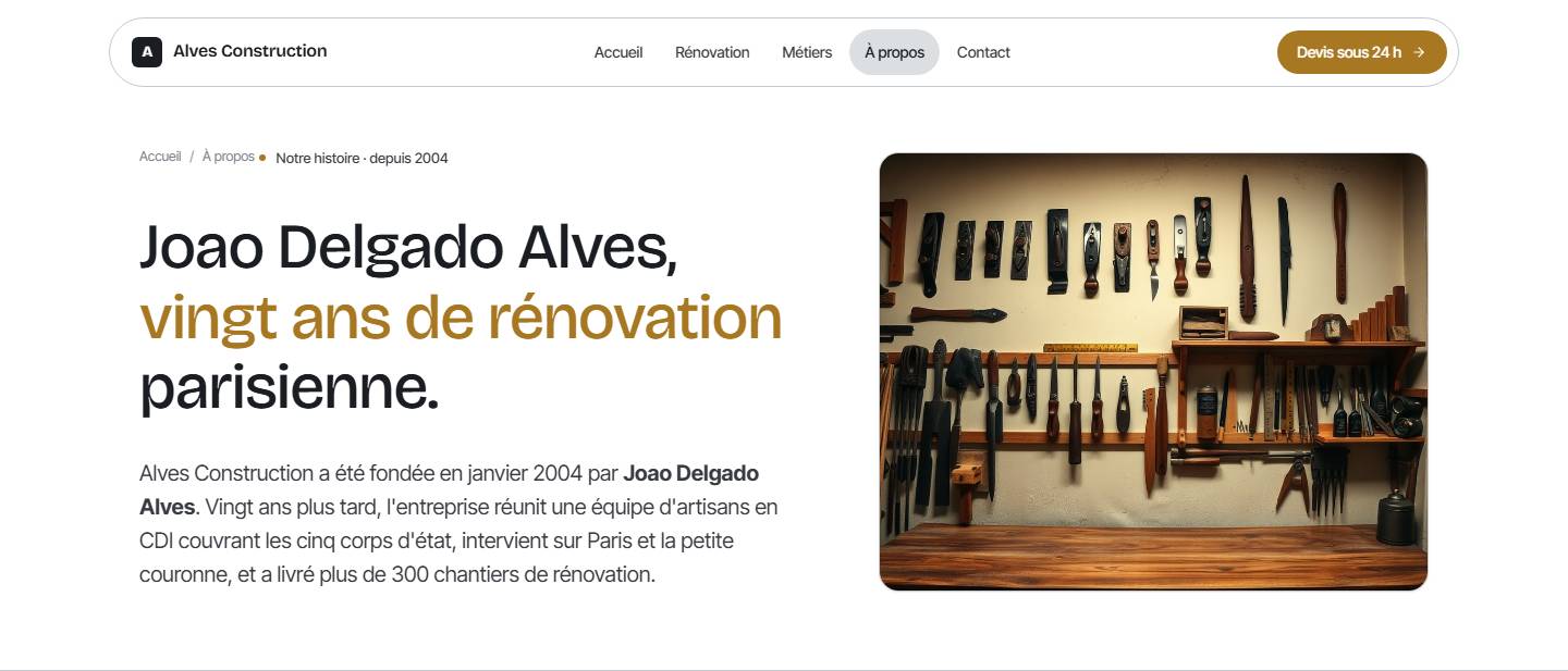 header — Joao Delgado Alves, vingt ans de rénovation parisienne.