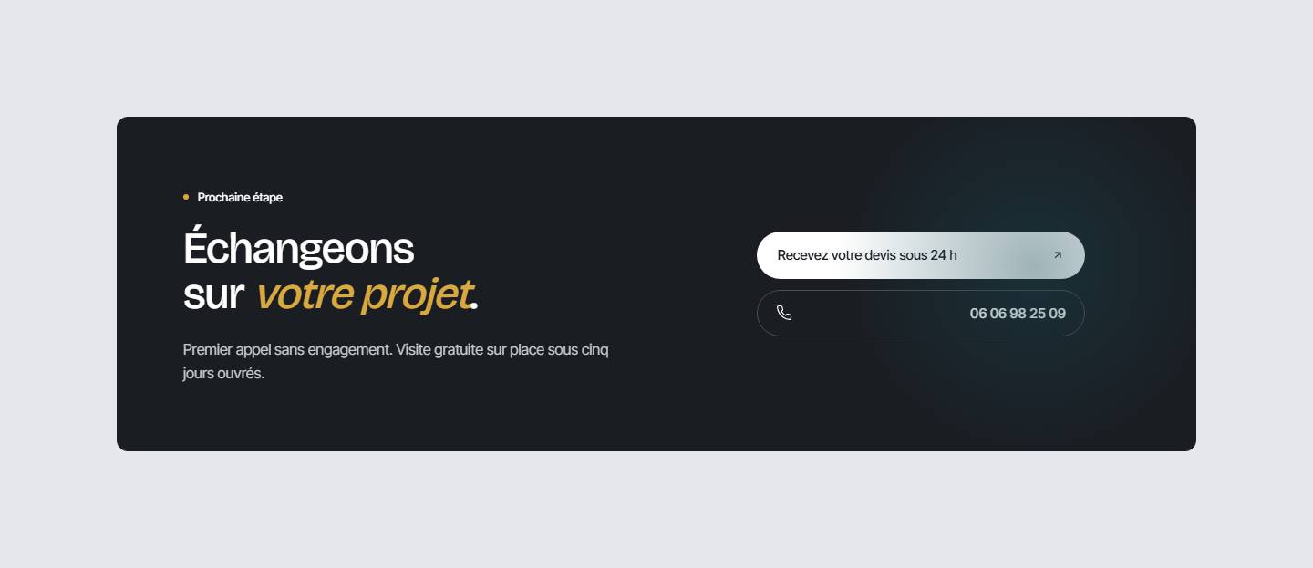 section — Échangeons sur votre projet.