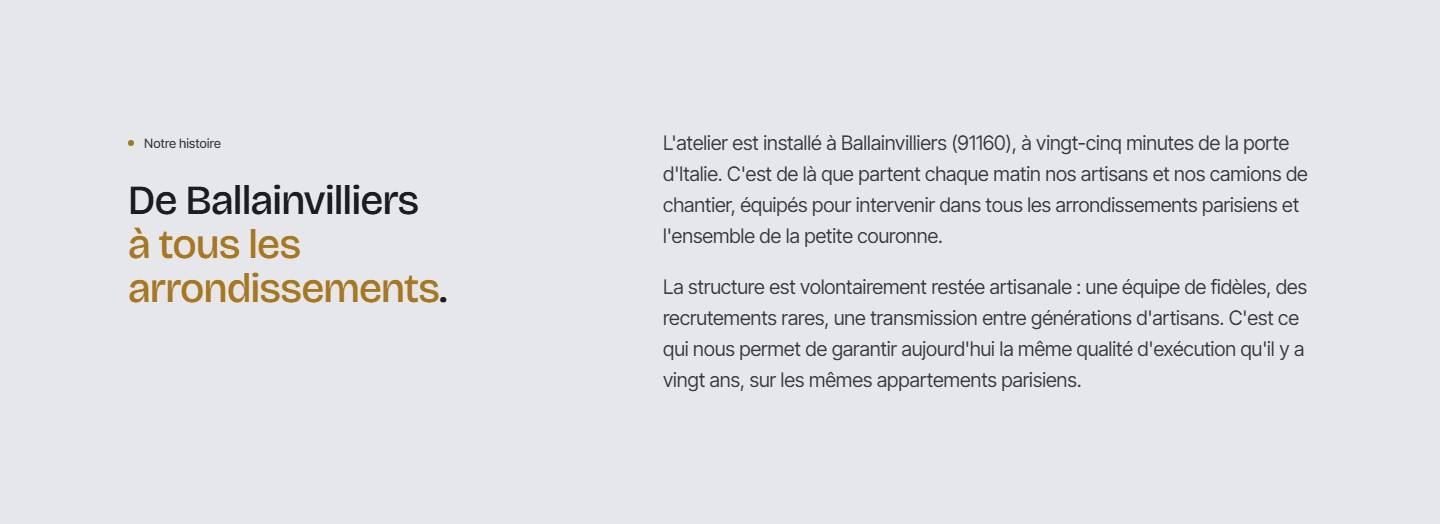 section — De Ballainvilliers à tous les arrondissements.