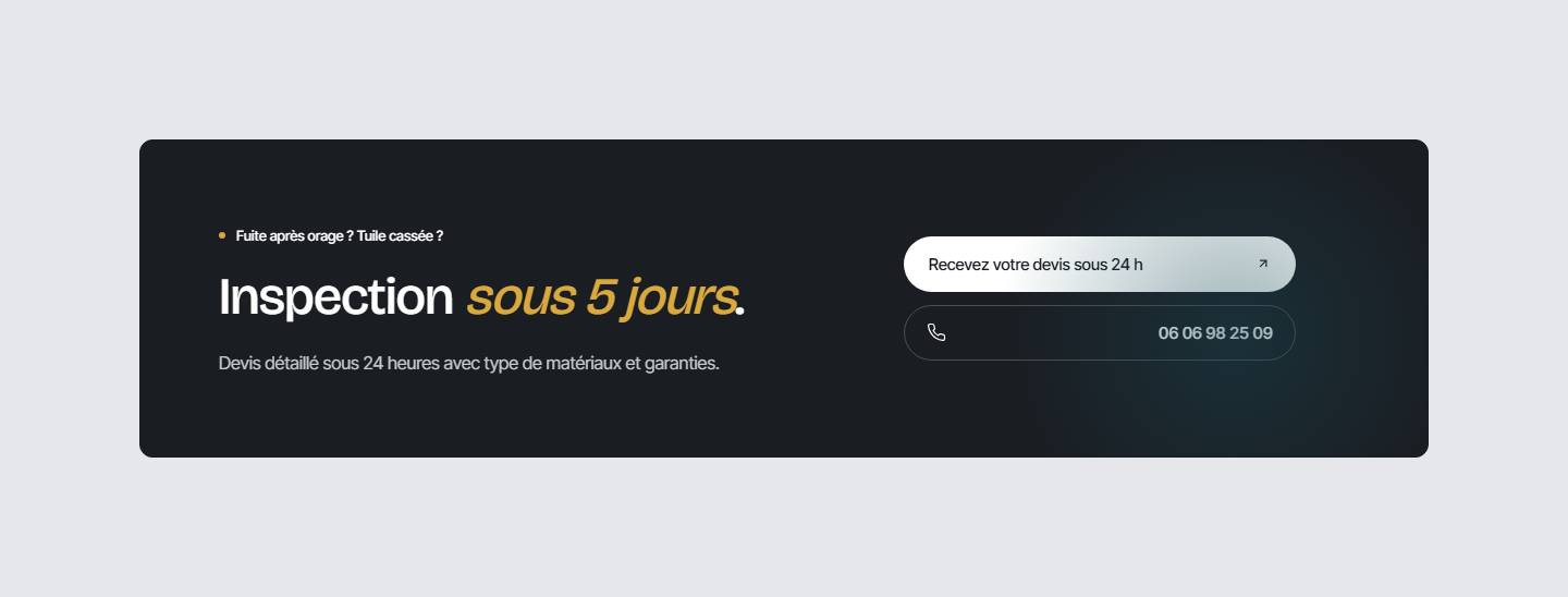section — Inspection sous 5 jours.