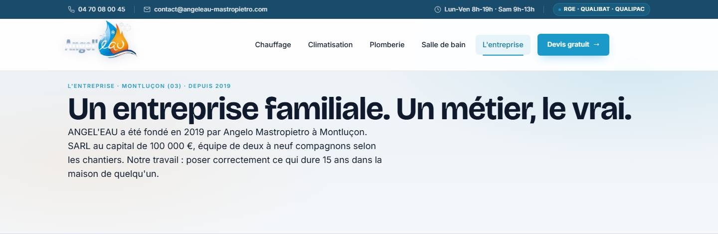hero — Un entreprise familiale. Un métier, le vrai.