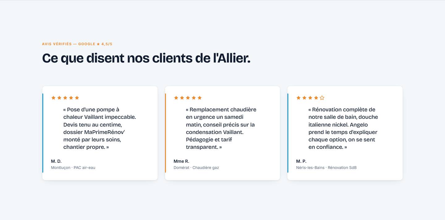 avis — Ce que disent nos clients de l'Allier.