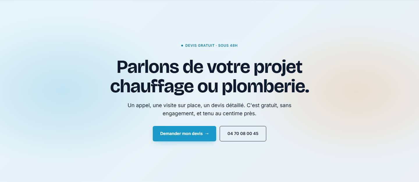 cta — Parlons de votre projetchauffage ou plomberie.