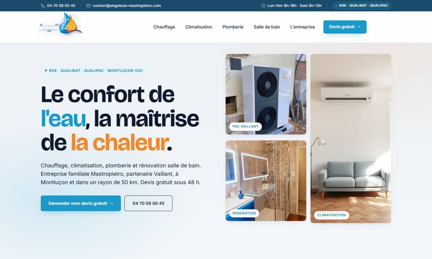hero — Le confort de l'eau, la maîtrise de la chaleur.