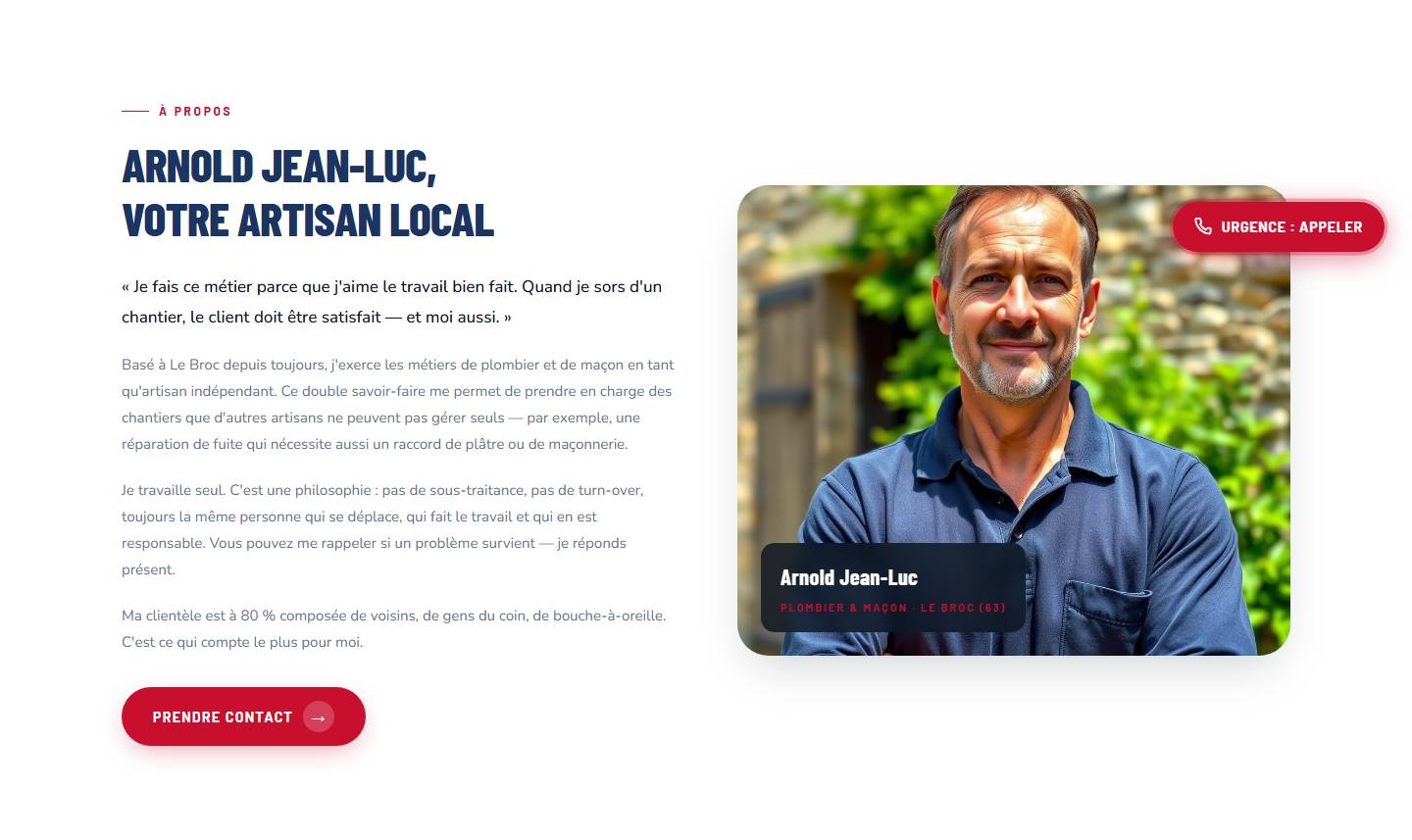 section — Arnold Jean-Luc,votre artisan local