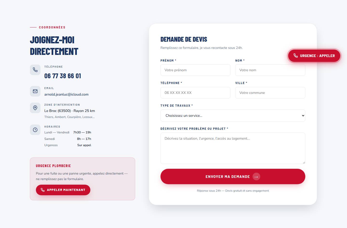 section — Joignez-moidirectement