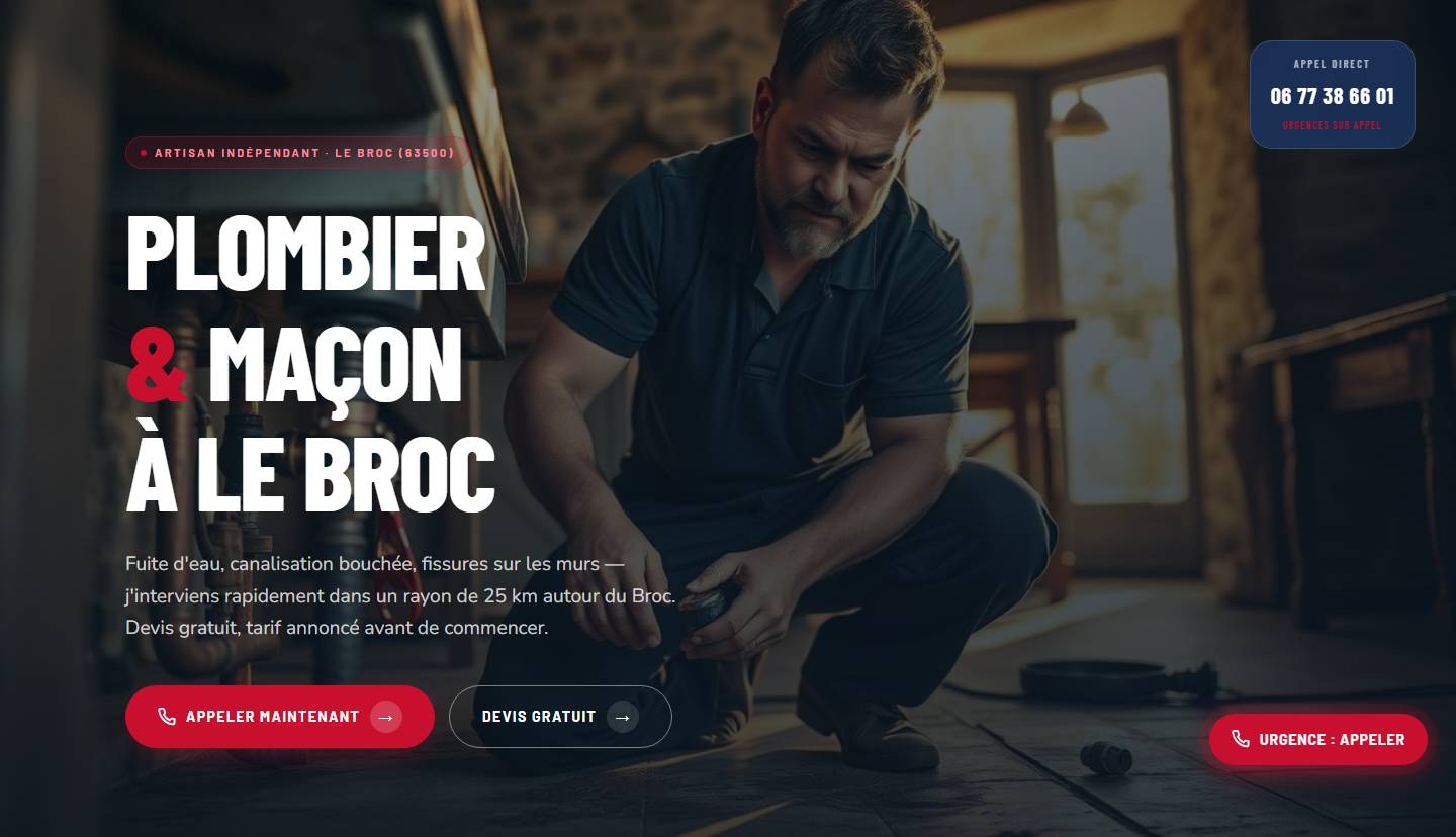 hero — Plombier& Maçonà Le Broc