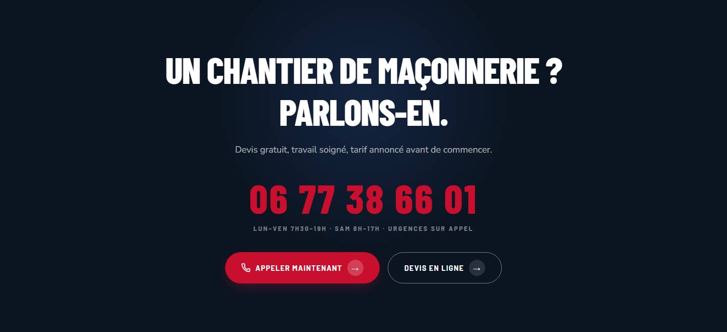 cta — Un chantier de maçonnerie ?Parlons-en.