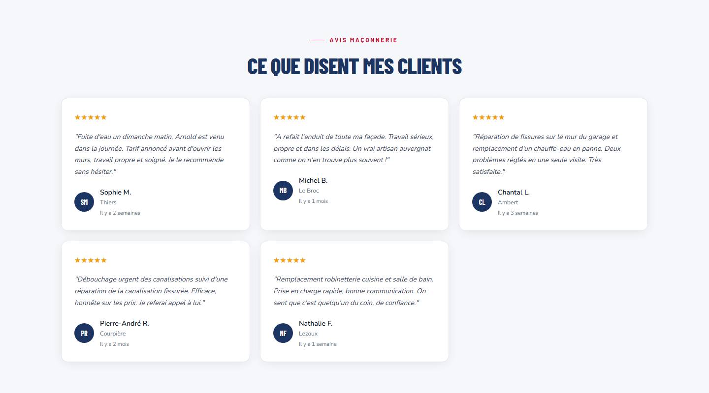 section — Ce que disent mes clients