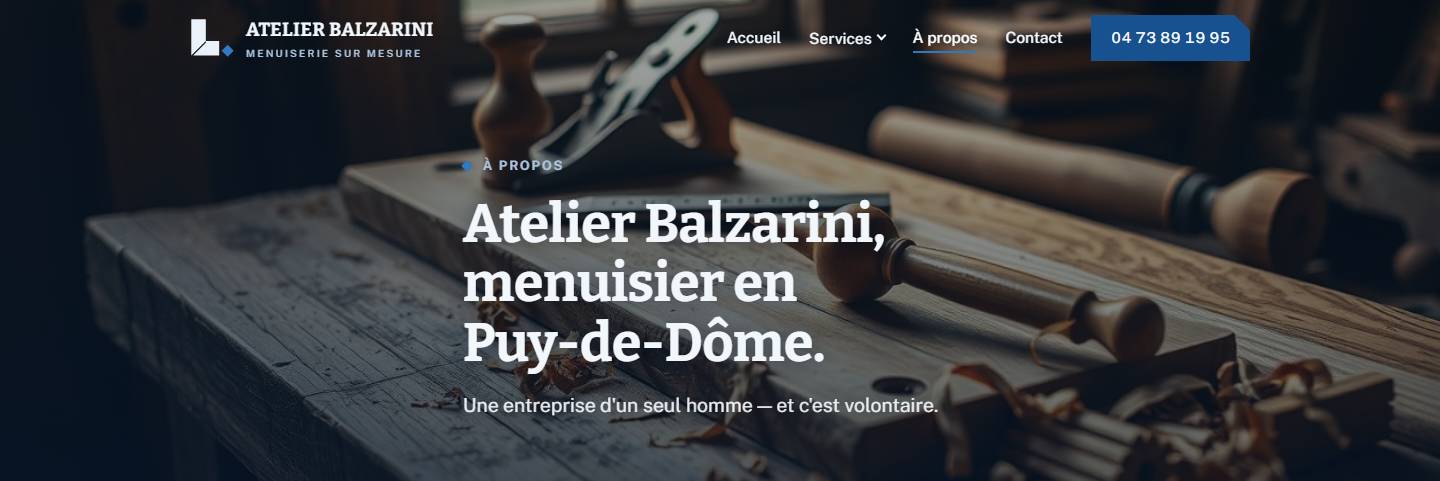 hero — Atelier Balzarini, menuisier en Puy-de-Dôme.