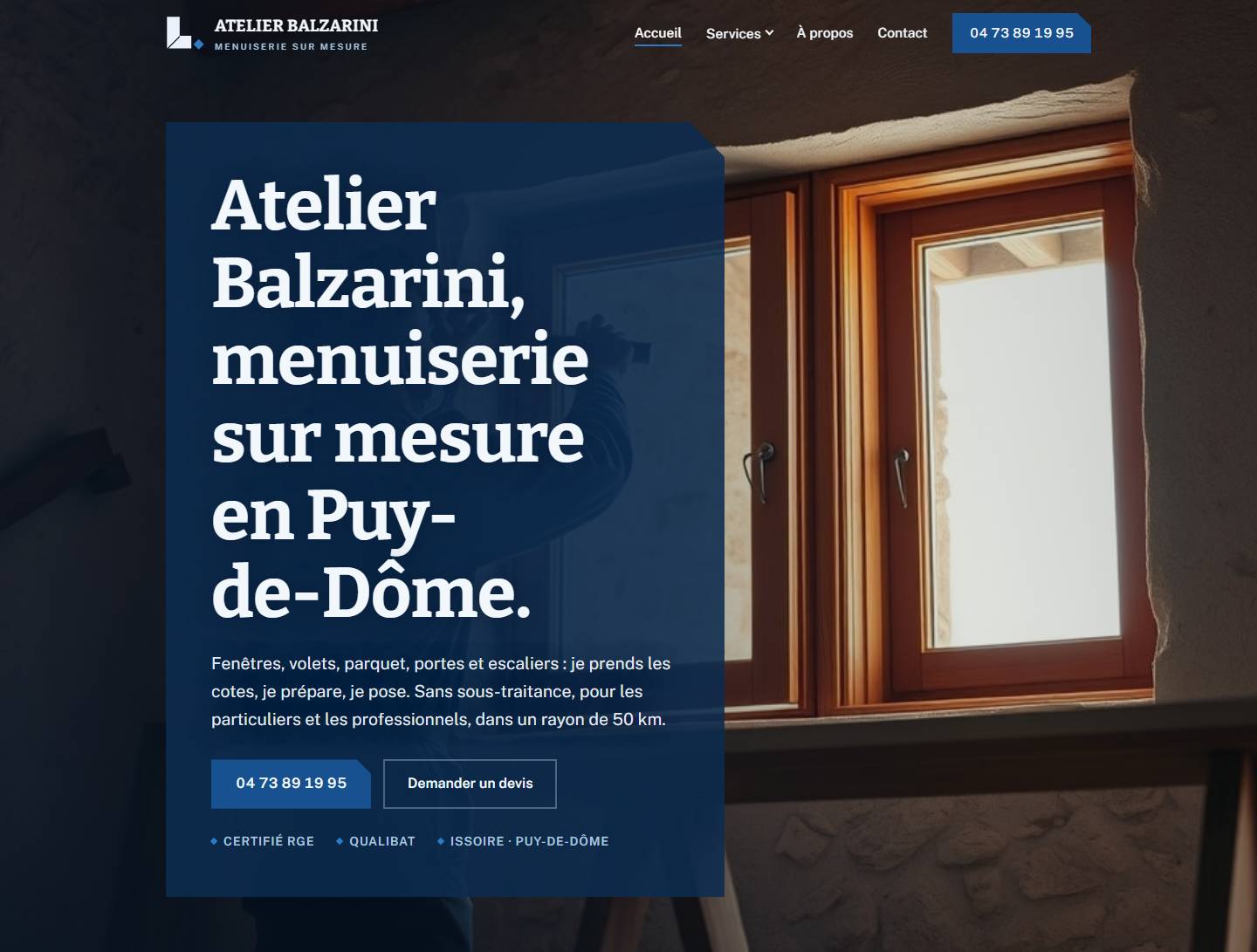 hero — Atelier Balzarini, menuiserie sur mesure en Puy-de-Dôme.