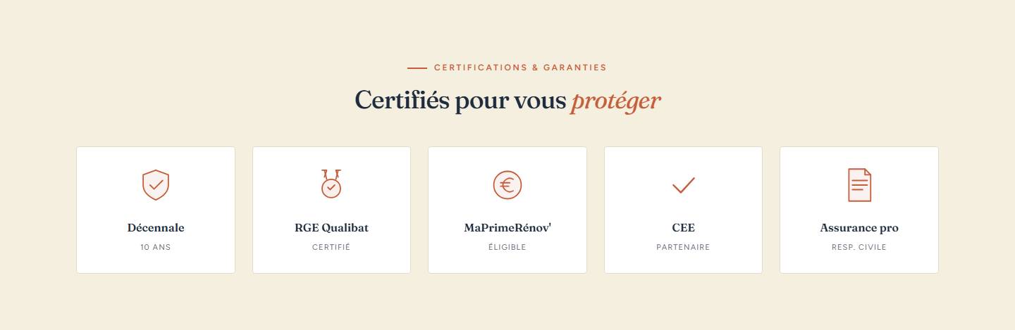 section — Certifiés pour vous protéger