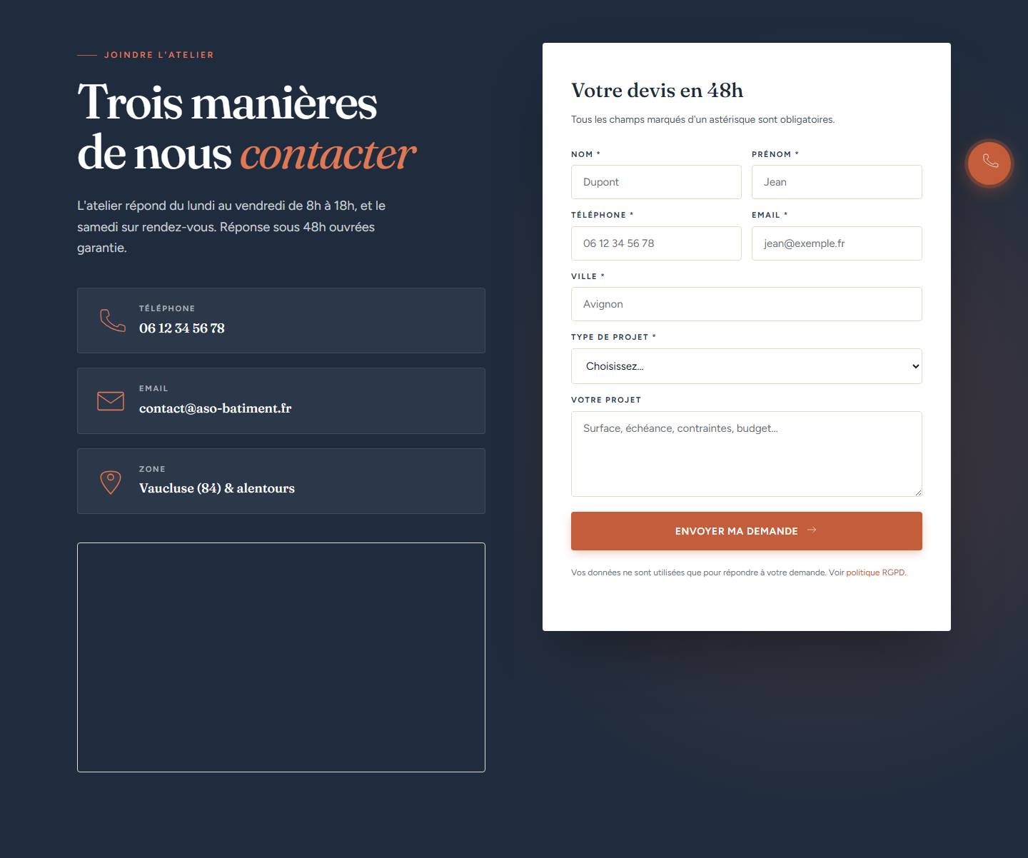 cta — Trois manièresde nous contacter