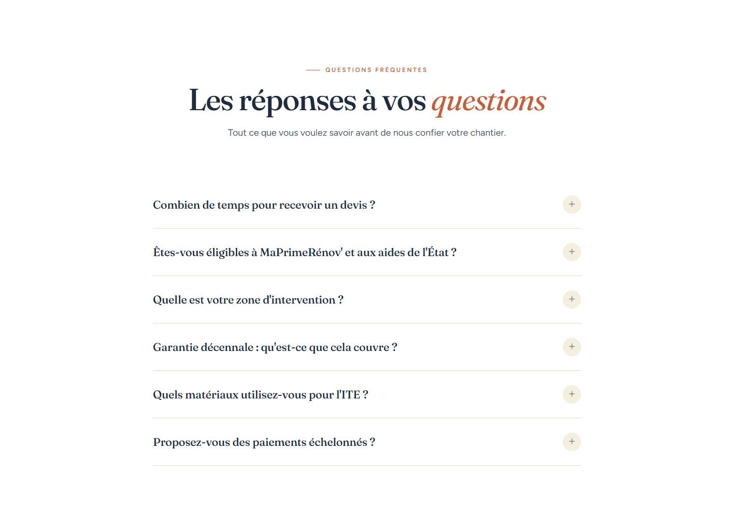faq — Les réponses à vos questions