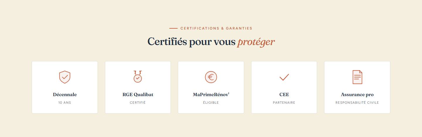section — Certifiés pour vous protéger