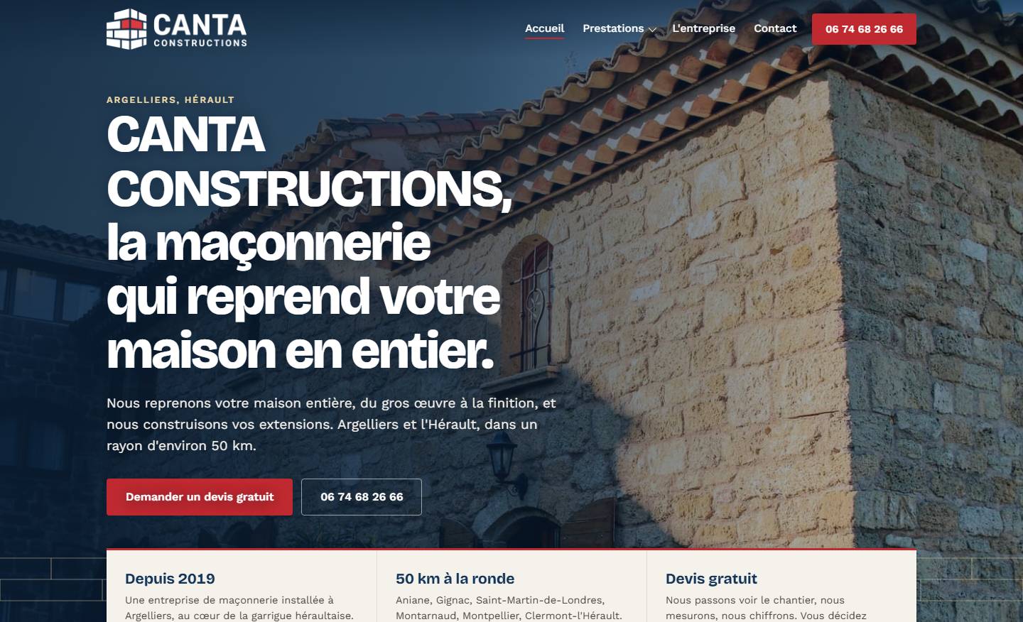hero — CANTA CONSTRUCTIONS, la maçonnerie qui reprend votre maison en entier.