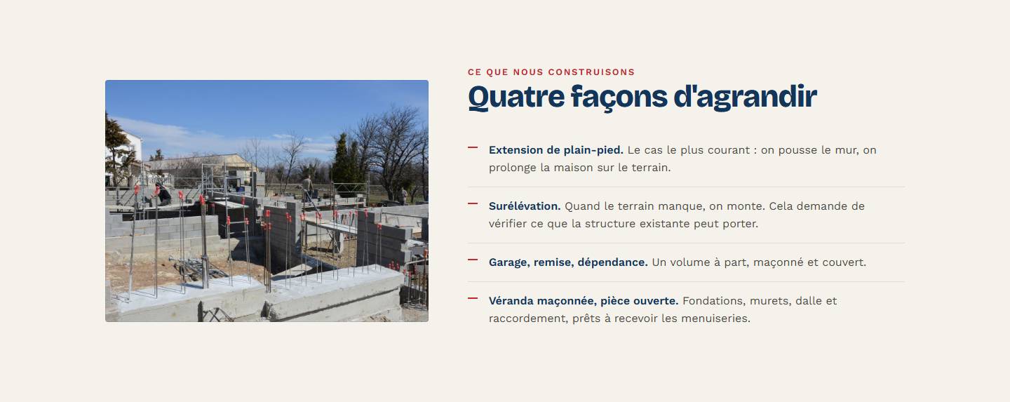 section — Quatre façons d'agrandir