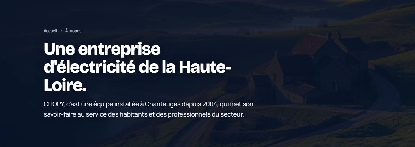 hero — Une entreprise d'électricité de la Haute-Loire.