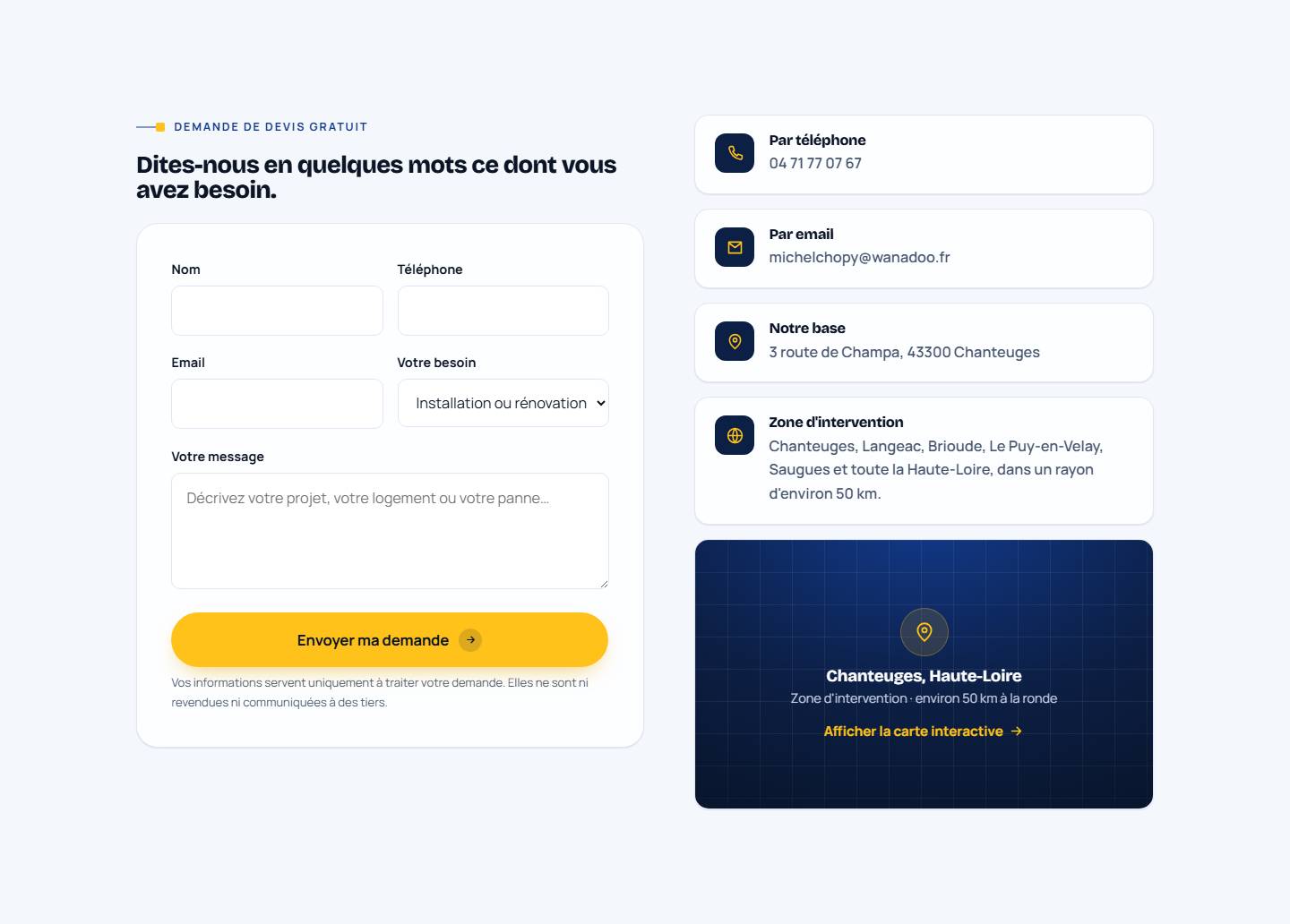 contact — Dites-nous en quelques mots ce dont vous avez besoin.