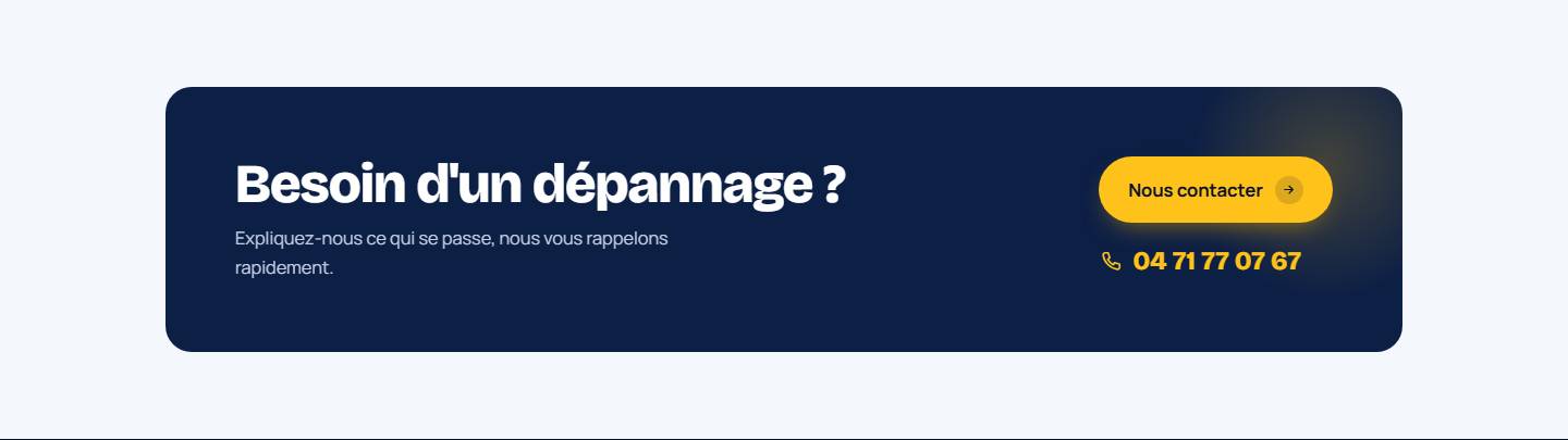 section — Besoin d'un dépannage ?