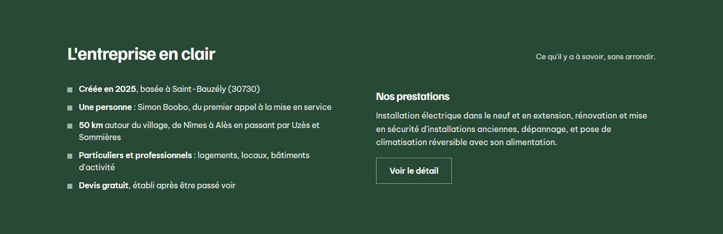 section — L'entreprise en clair