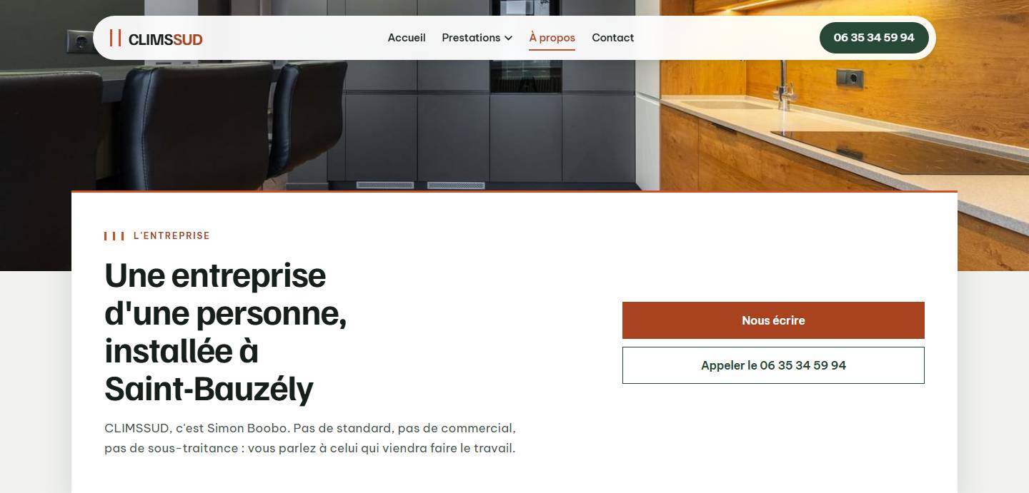 section — Une entreprise d'une personne, installée à Saint-Bauzély
