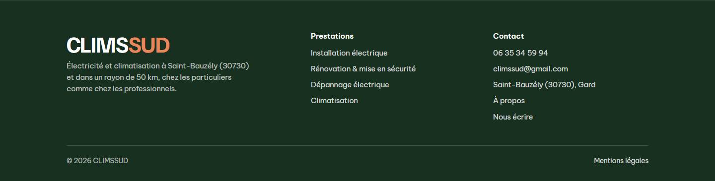 footer — Prestations