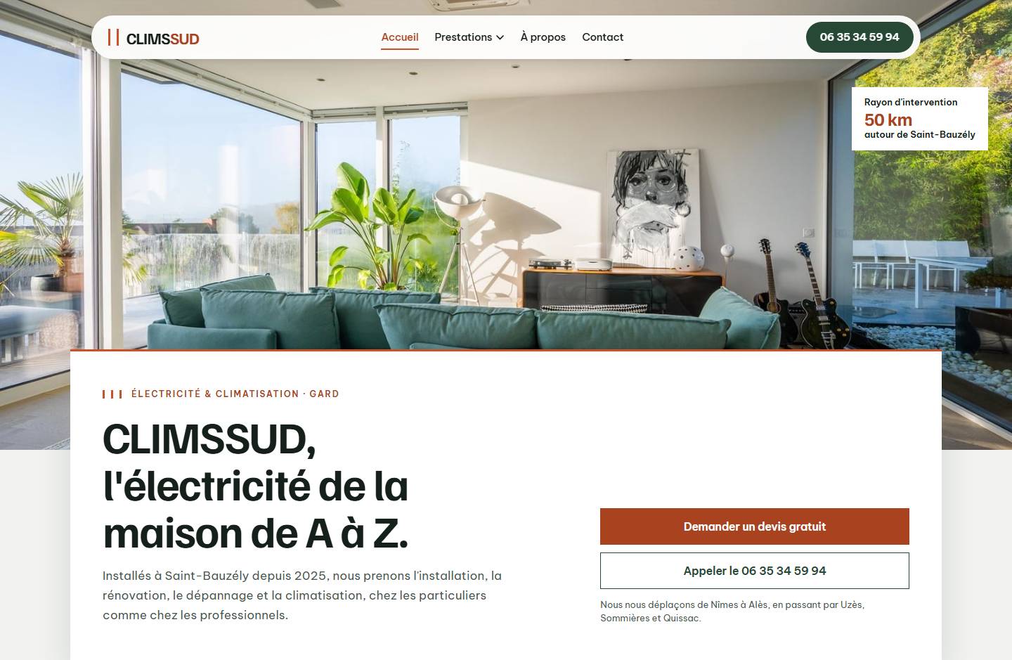 section — CLIMSSUD, l'électricité de la maison de A à Z.