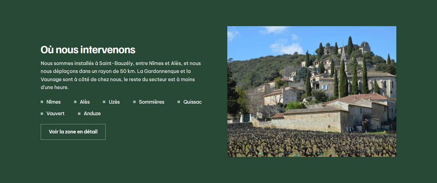 section — Où nous intervenons