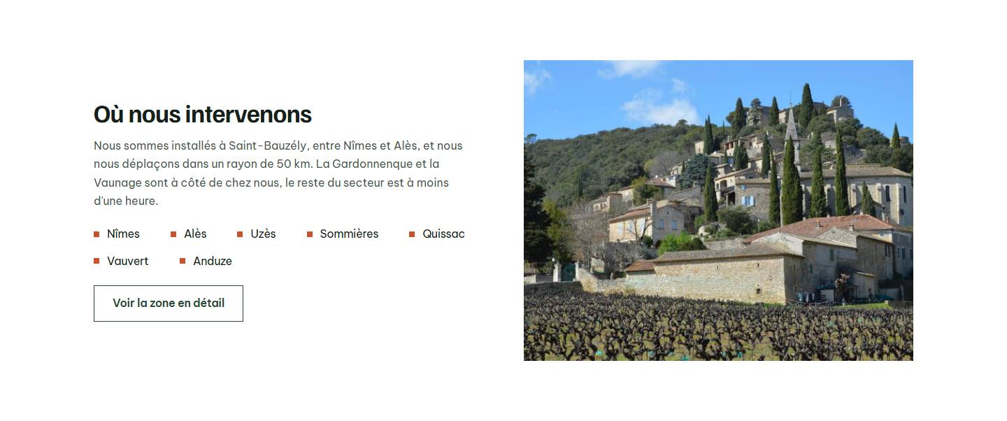 section — Où nous intervenons