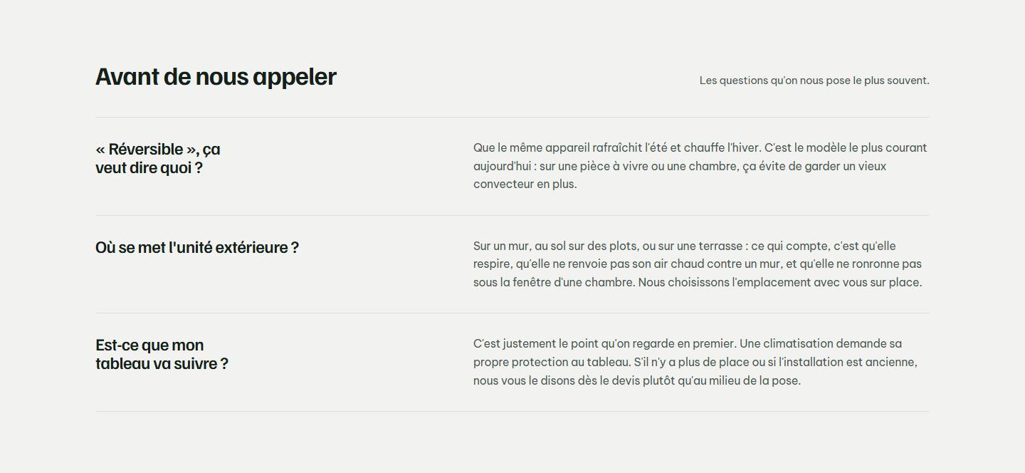 section — Avant de nous appeler