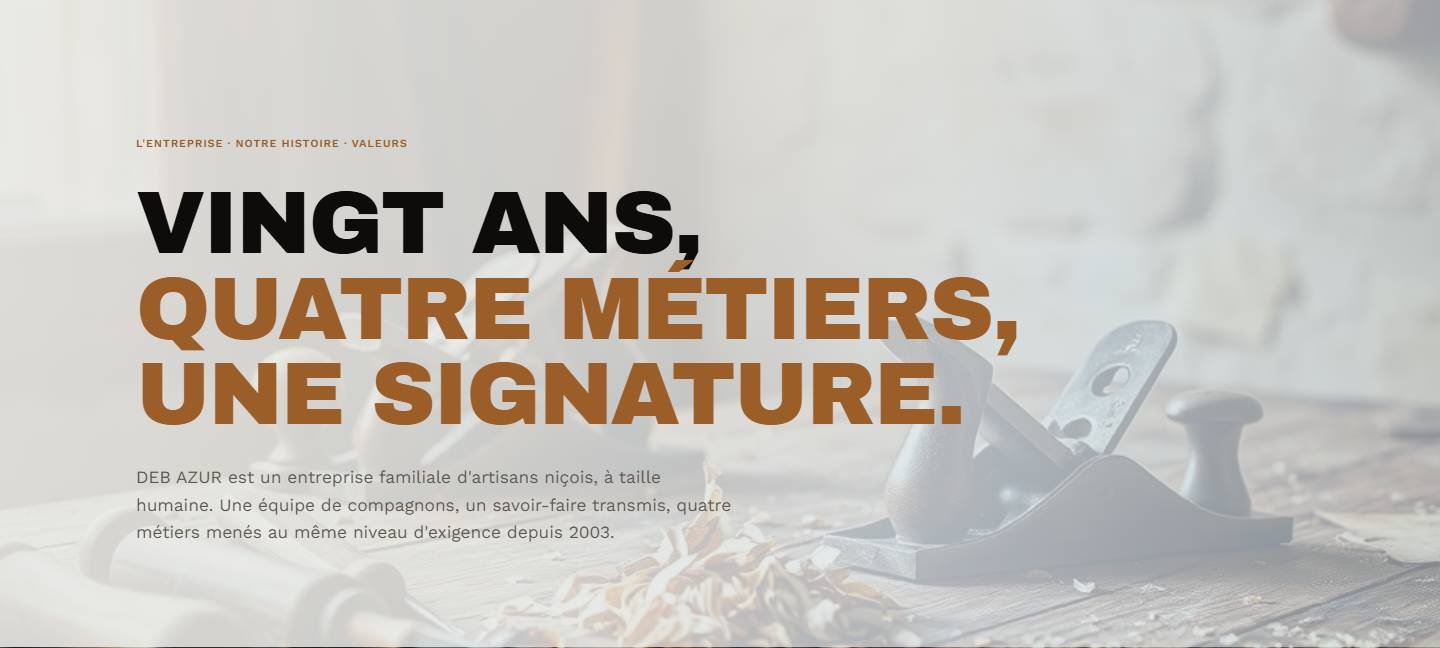 hero — Vingt ans, quatre métiers, une signature.