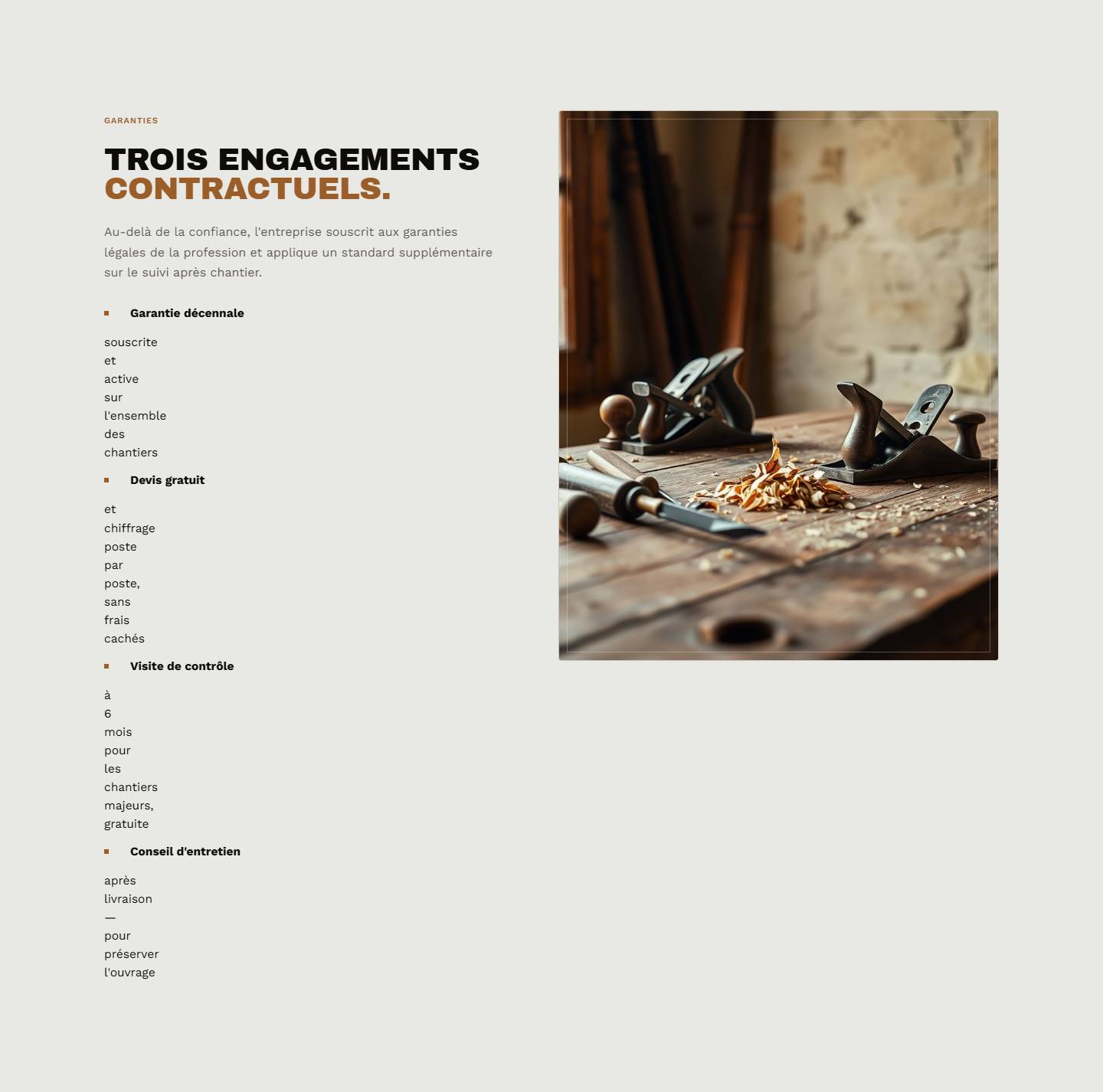 section — Trois engagements contractuels.