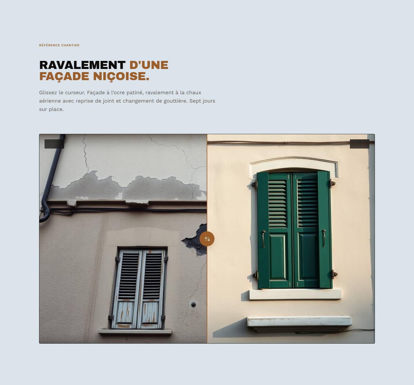 section — Ravalement d'une façade niçoise.