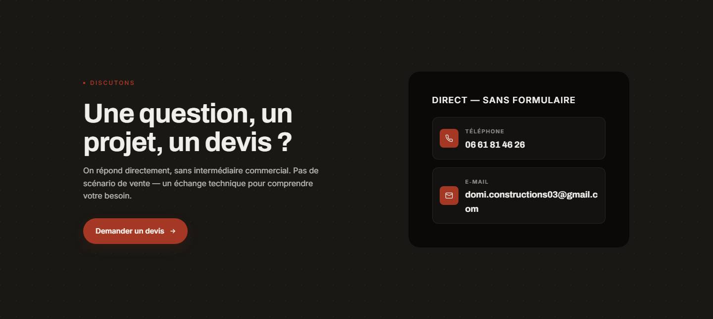 cta — Une question, un projet, un devis ?