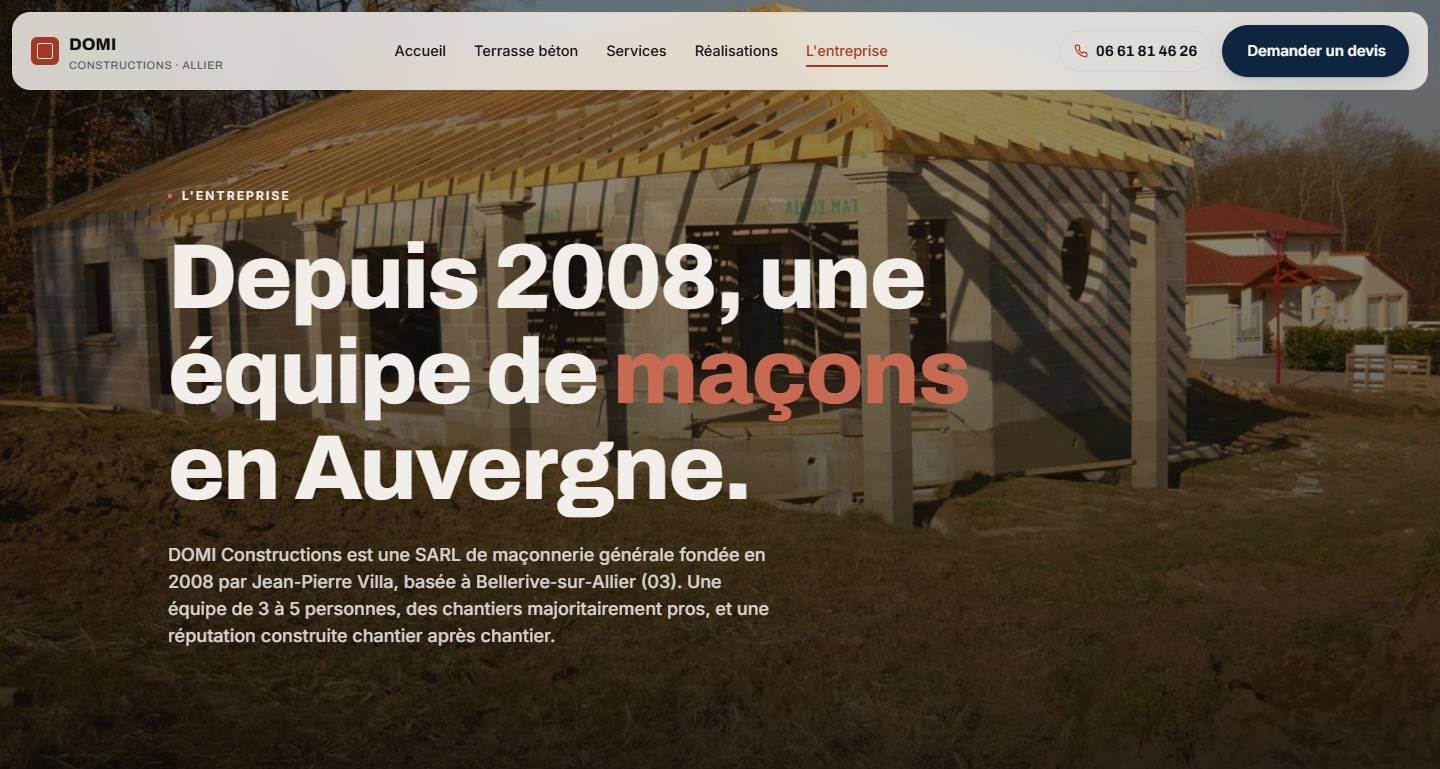 hero — Depuis 2008, une équipe de maçons en Auvergne.