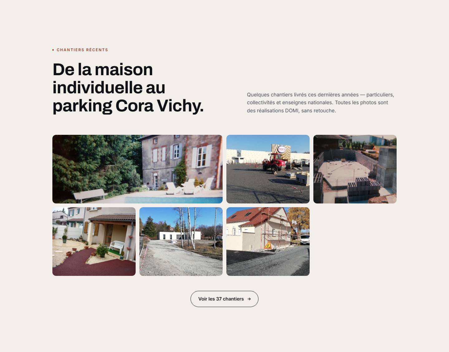 section — De la maison individuelle au parking Cora Vichy.