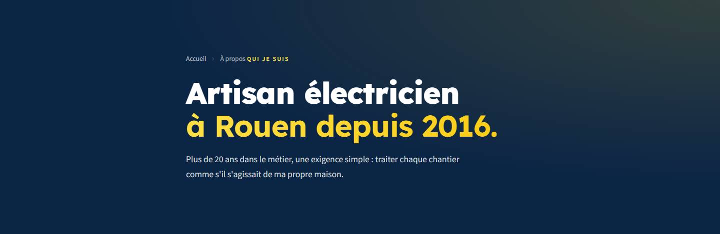 hero — Artisan électricienà Rouen depuis 2016.