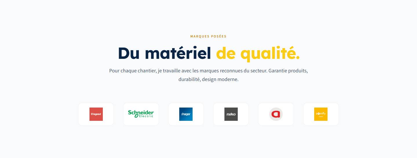 section — Du matériel de qualité.