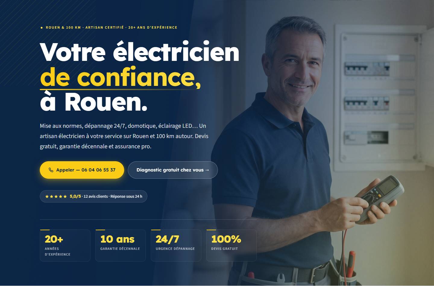 hero — Votre électricien de confiance, à Rouen.