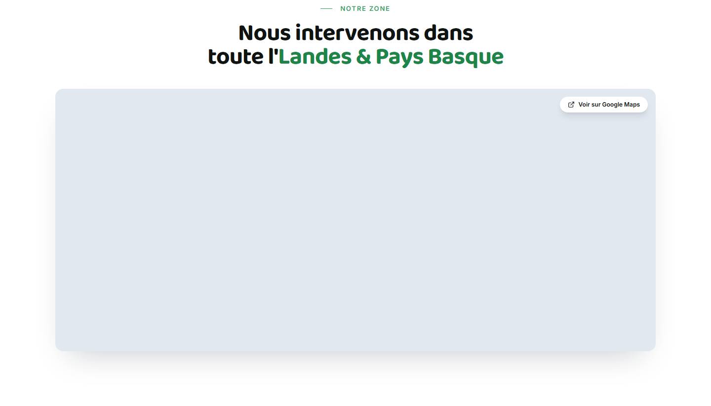 section — Nous intervenons dans toute l'Landes & Pays Basque