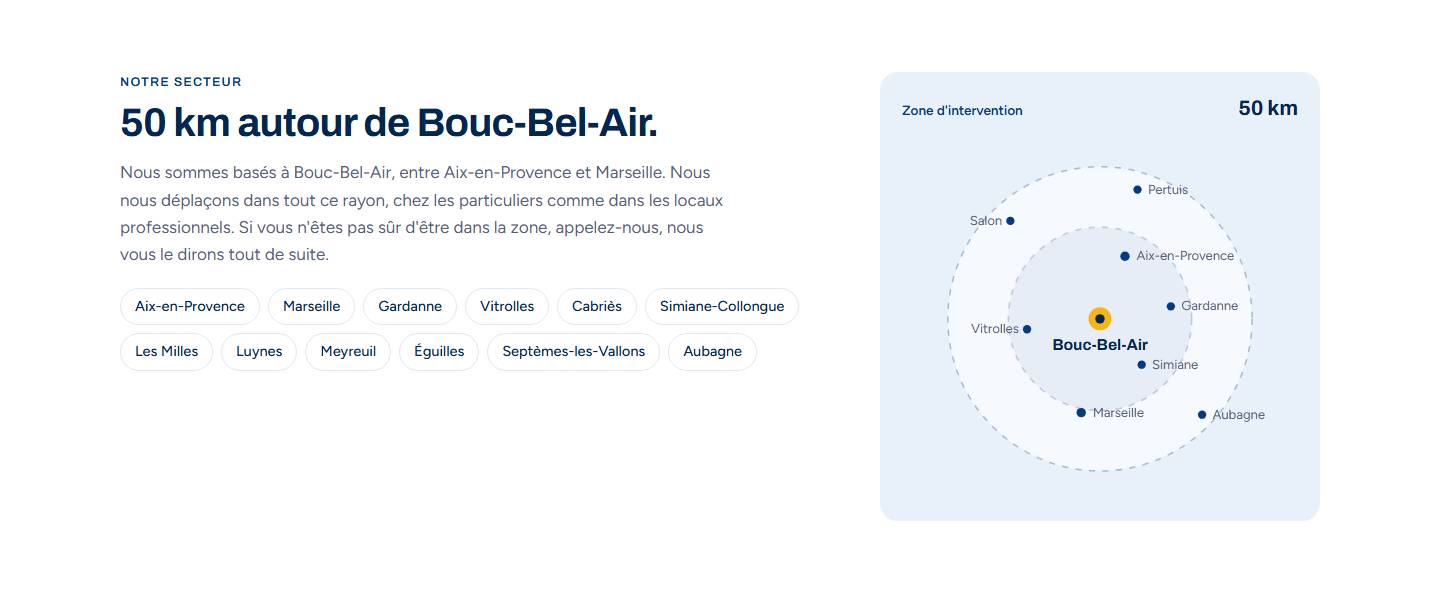 section — 50 km autour de Bouc-Bel-Air.
