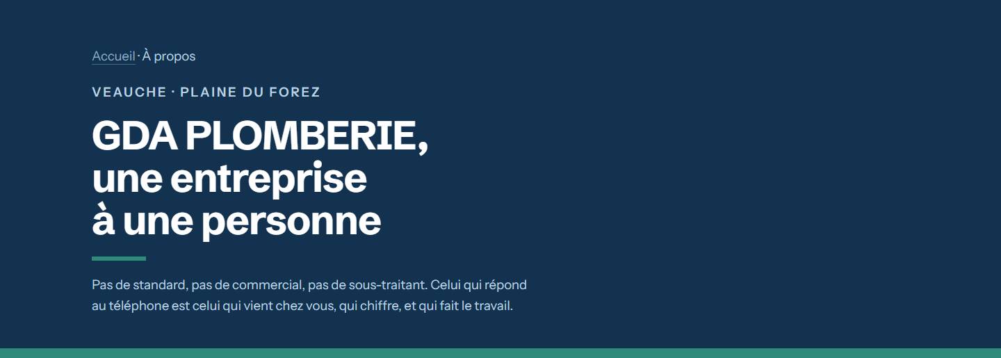 hero — GDA PLOMBERIE, une entreprise à une personne