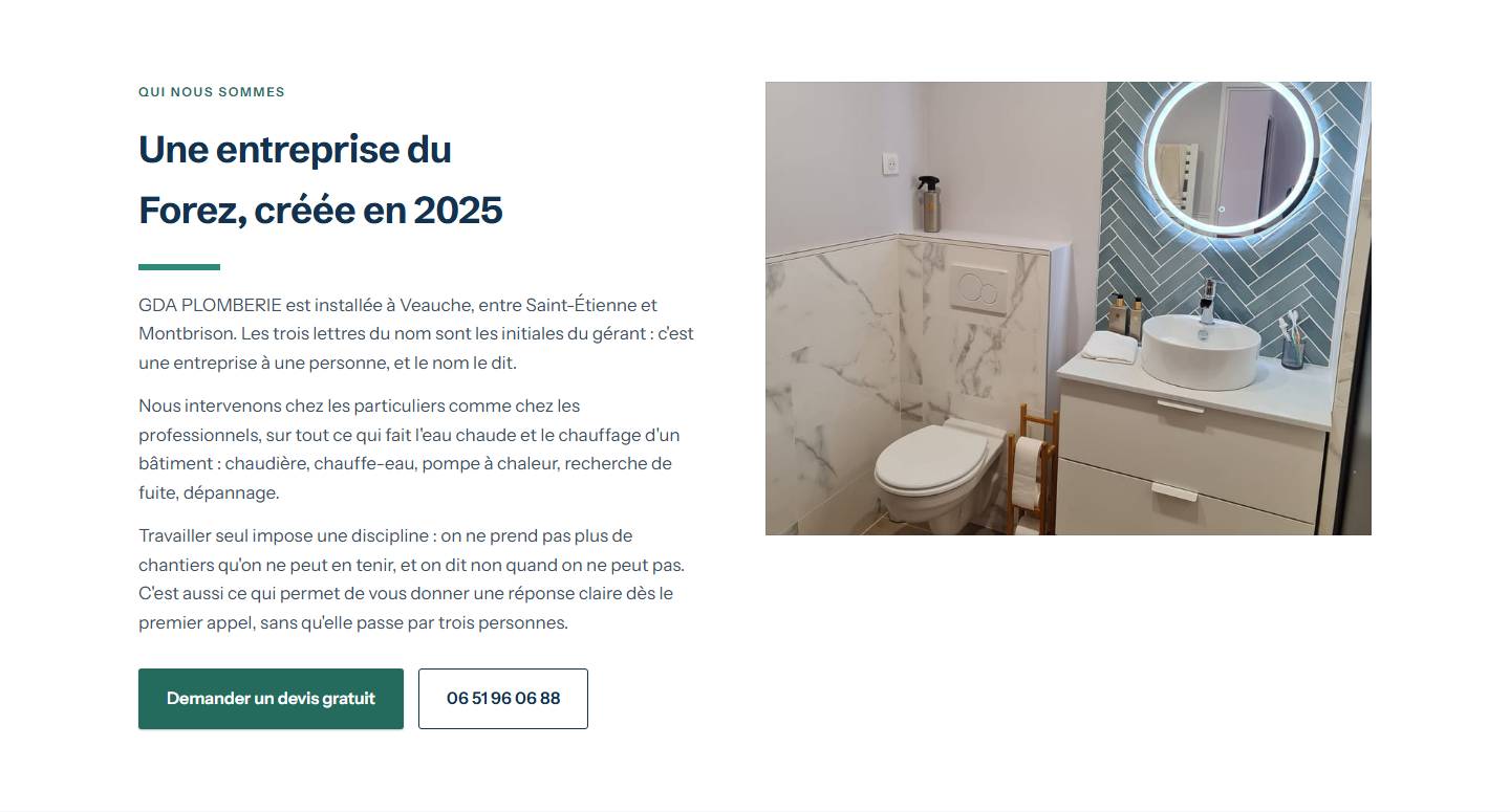 section — Une entreprise du Forez, créée en 2025