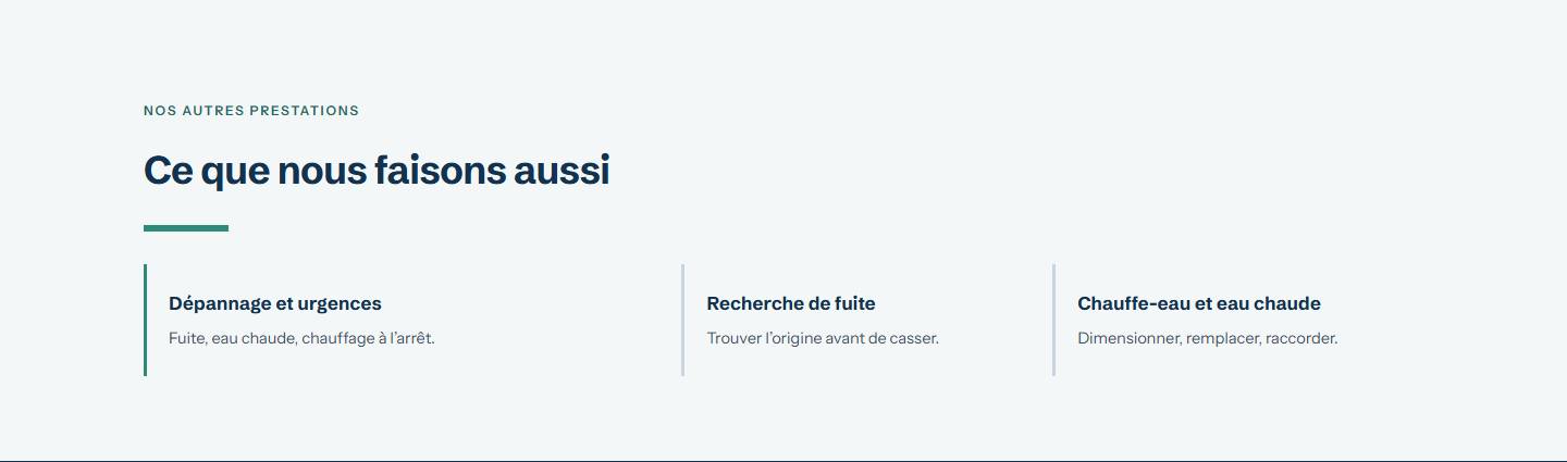 section — Ce que nous faisons aussi